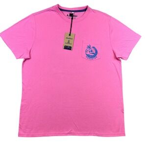 Chubbies The Surfer Shirt Mens Large‎ Pink Pocket Graphic Logo Tee Surf Ooutdoor